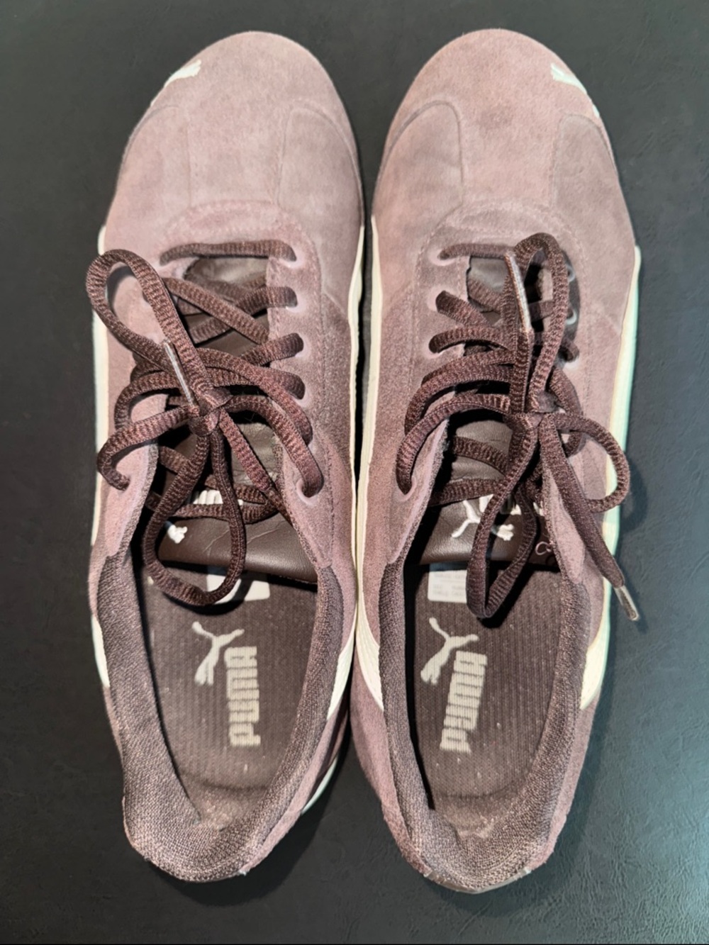 MAKE OFFER! Puma Brown Suede Sneakers with White Formstrip Men's 10.5US - Picture 6 of 11